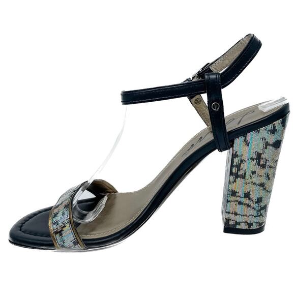 Lanvin Rainbow holographic block heel metallic ankle wrap sandals size 38.5 - Picture 11 of 15